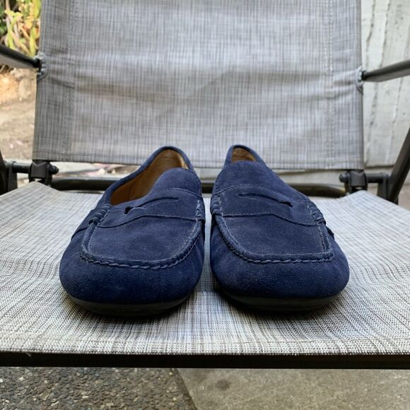 Polo Ralph Lauren Reynold Driver Shoes Navy Blue Suede Penny Loafers Preppy 12D main image 9